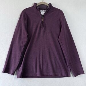 Mizzen and Main Shirt Men Medium 1/4 Zip Rivington Pullover Performance Burgundy